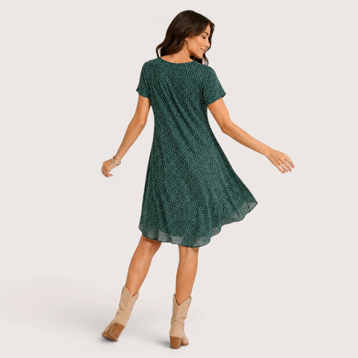 Naomi | Women’s Round Neck Summer Dress with Short Sleeve