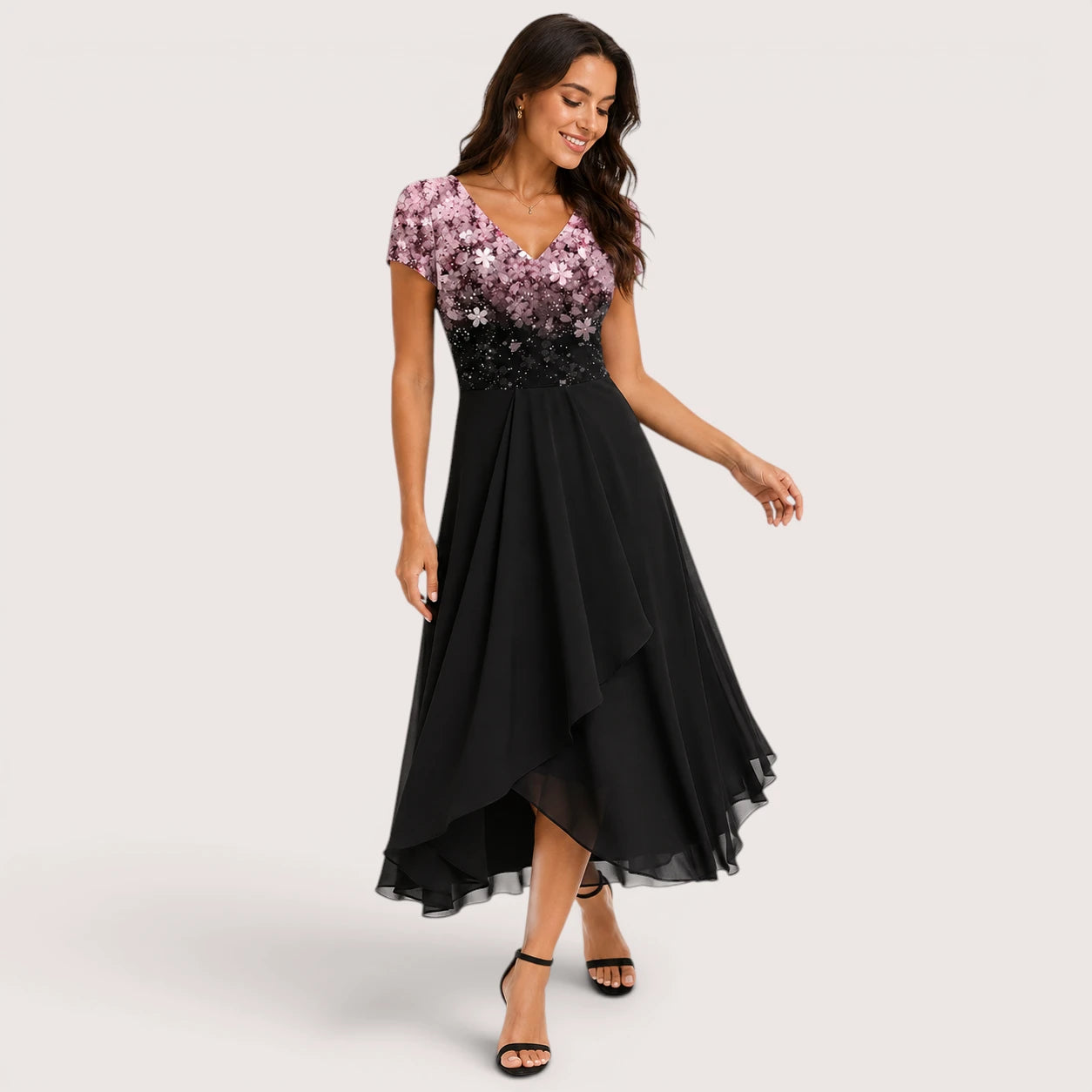 Lillian | Women’s Floral Print Maxi Evening Dress