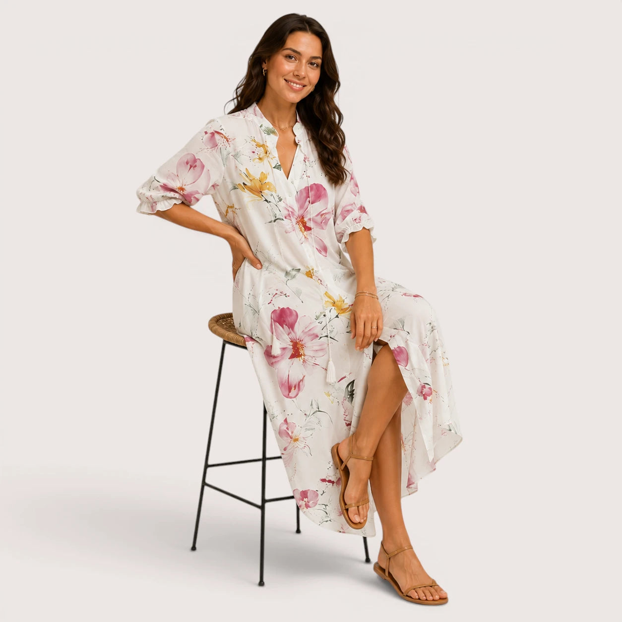 Savannah | Women’s Bohemian Maxi Dress with V-Neck