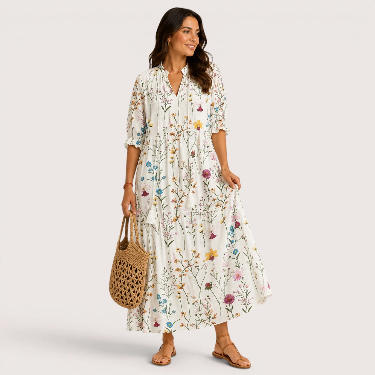 Savannah | Women’s Bohemian Maxi Dress with V-Neck