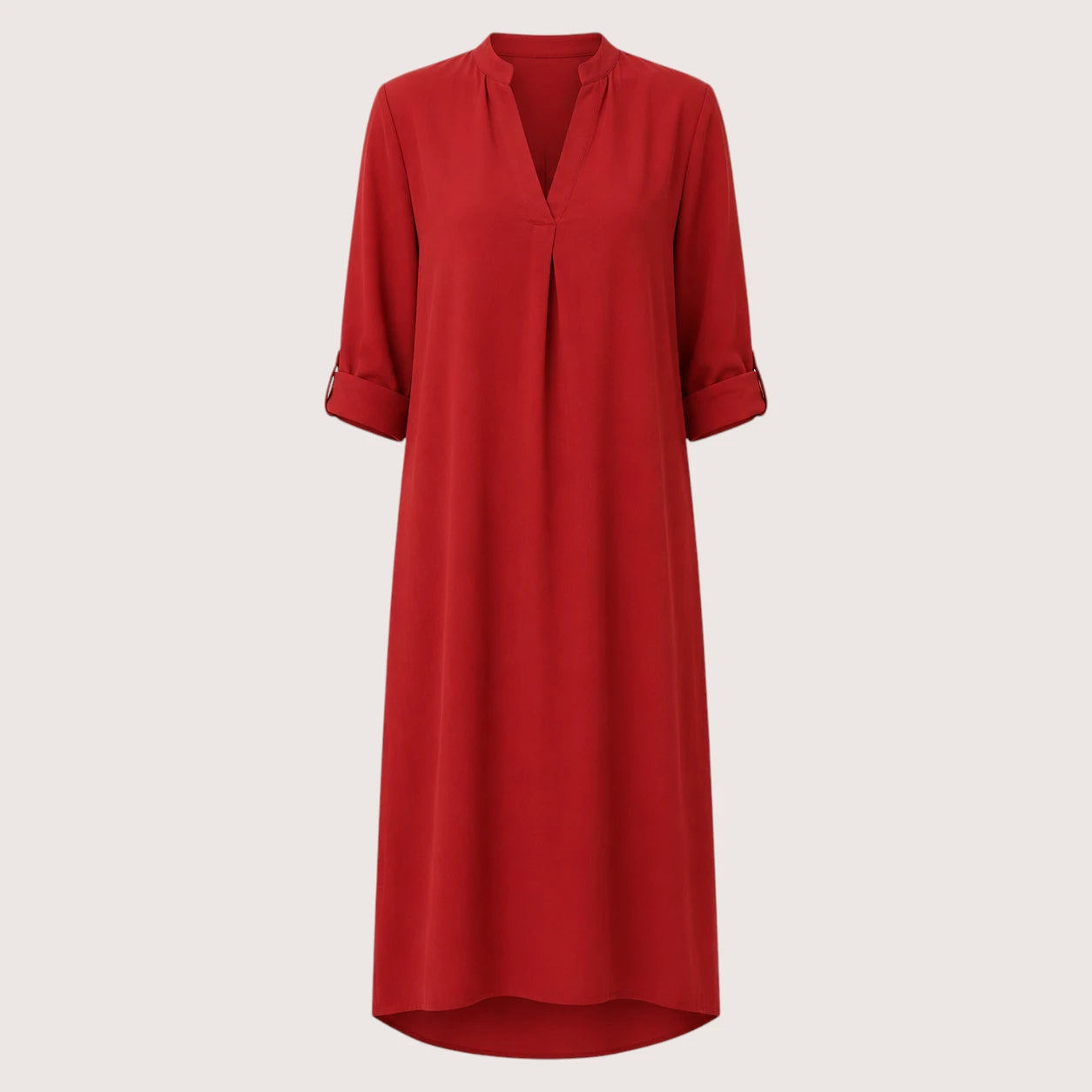 Abigail | Women’s Midi Dress with V-Neck and Half Sleeves