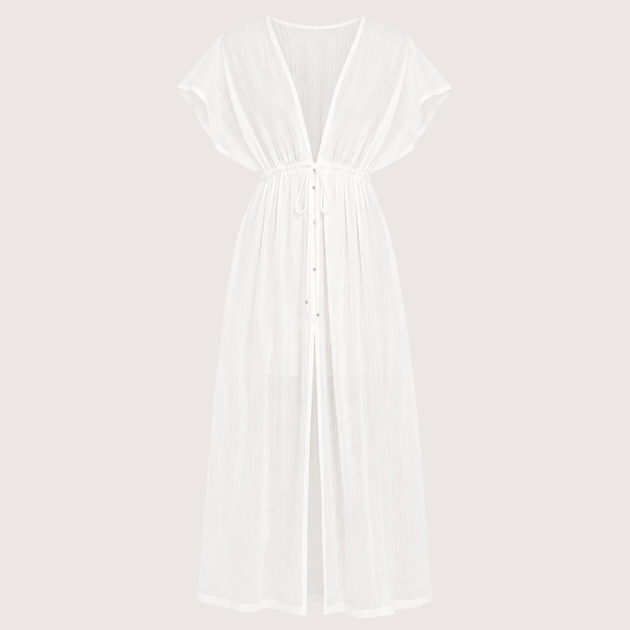 Blair | Women’s Long V-Neck Dress with Short Sleeves