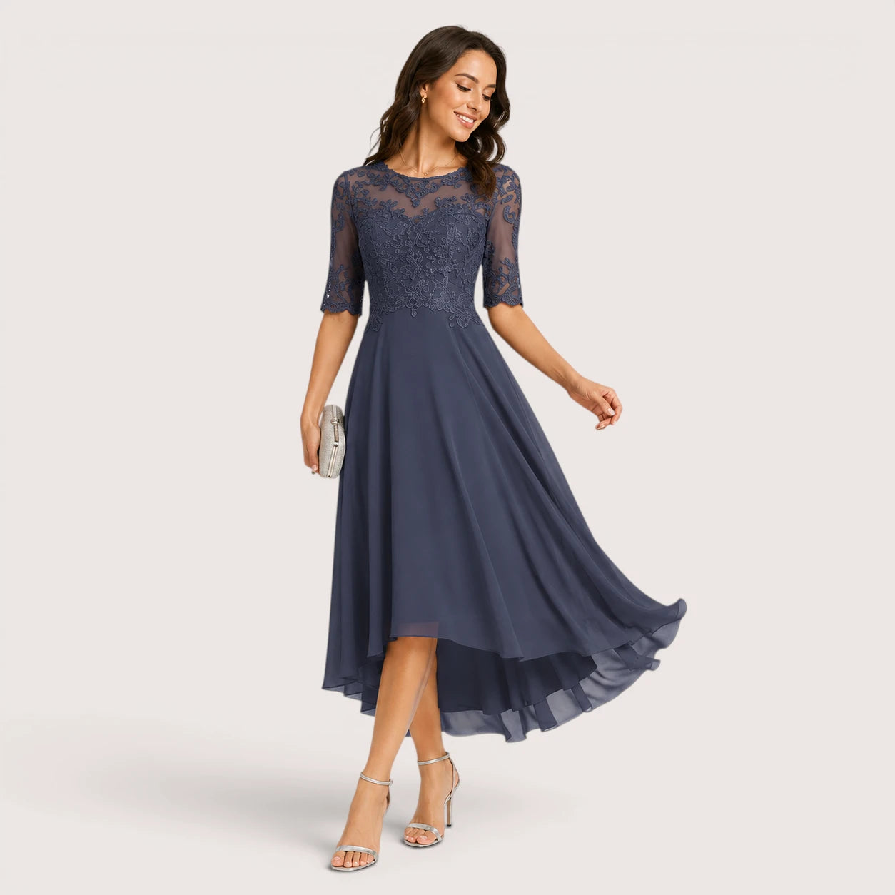 Vivienne | Women’s A-Line Evening Dress with Lace Bodice