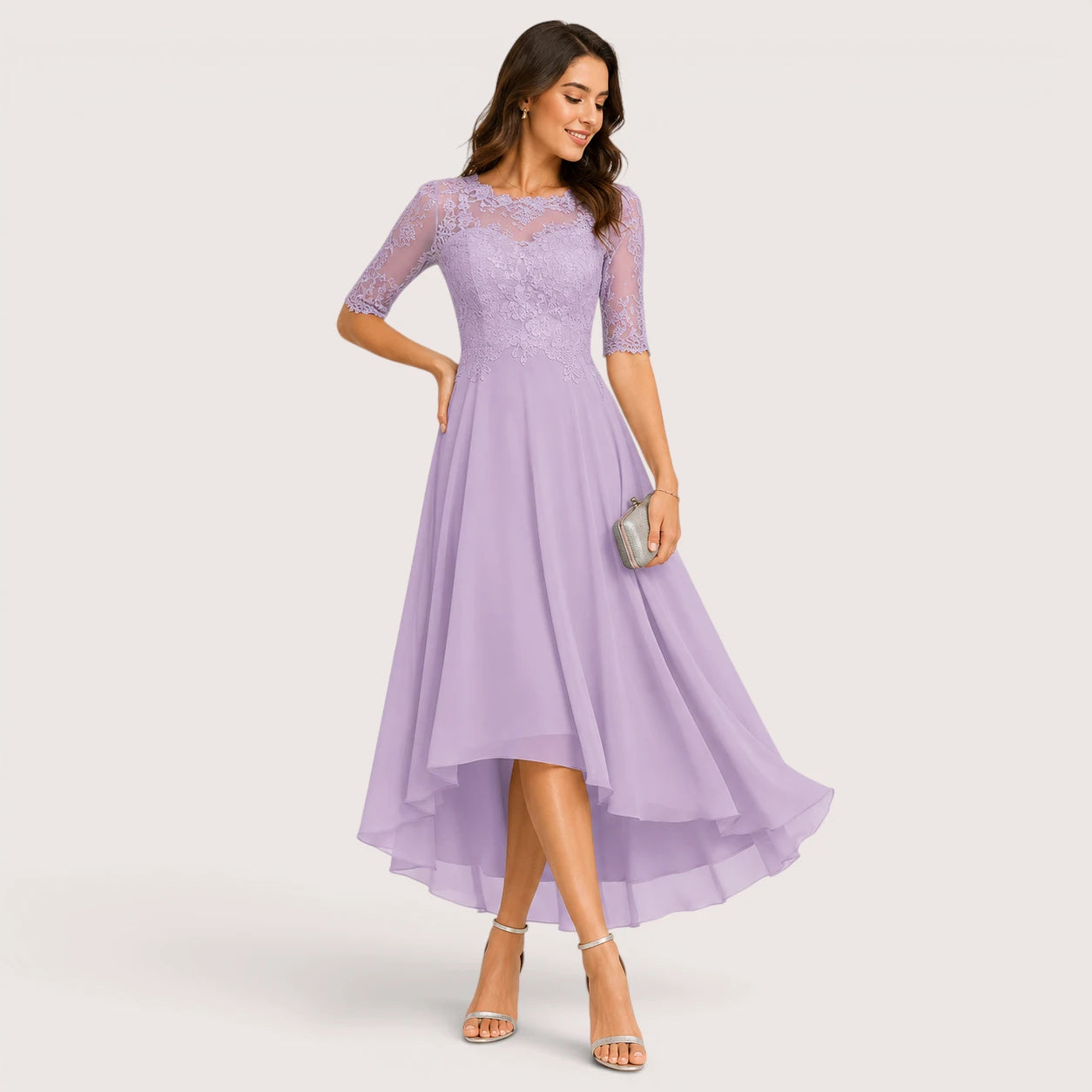 Vivienne | Women’s A-Line Evening Dress with Lace Bodice