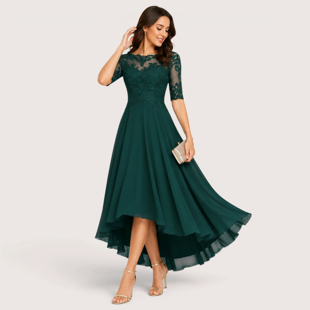Vivienne | Women’s A-Line Evening Dress with Lace Bodice