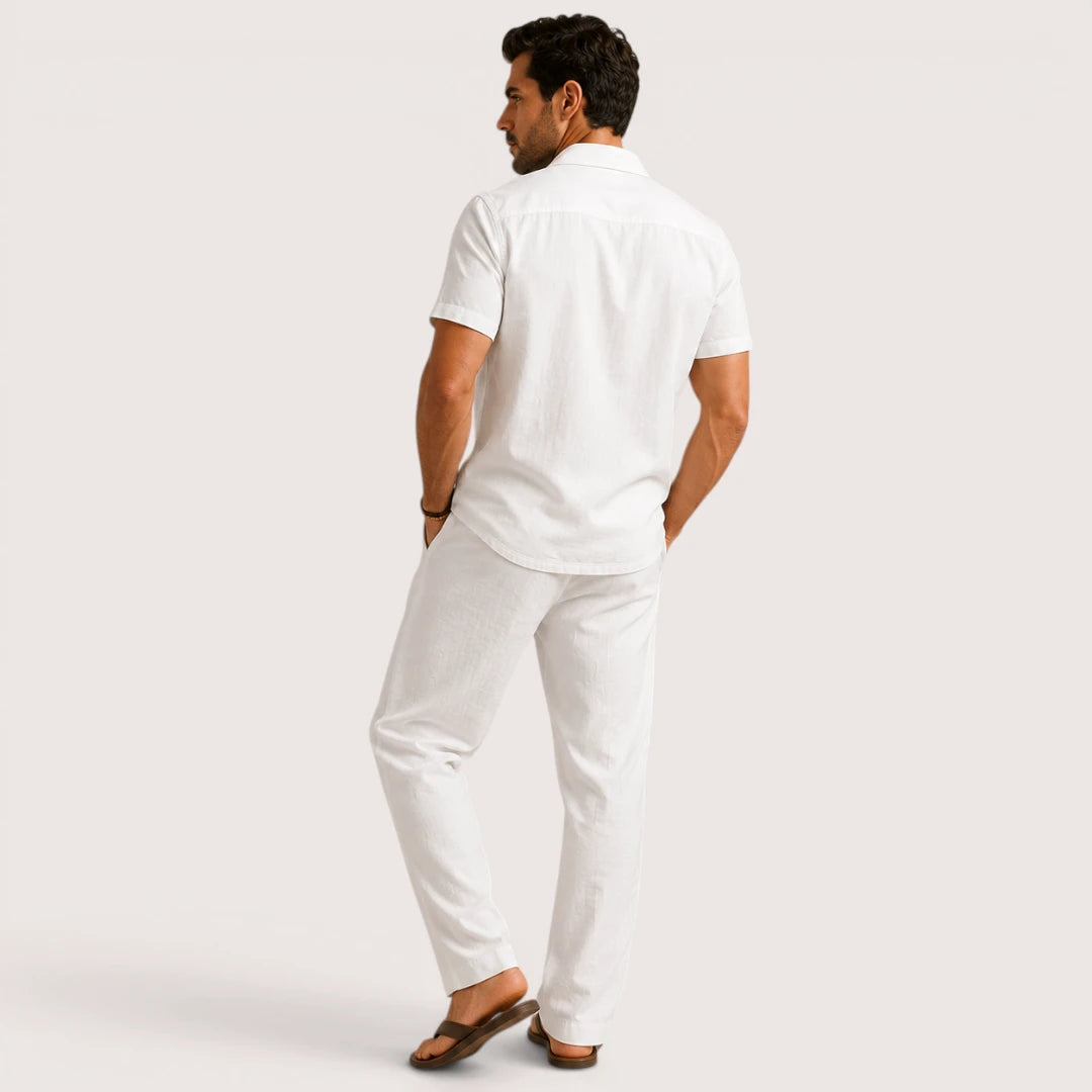 Marco | Men’s Linen Beach Set with Shirt & Trousers