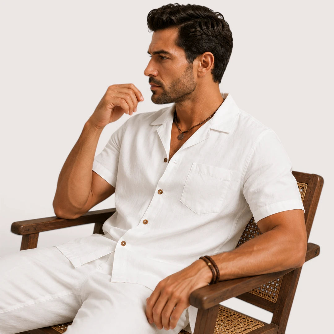 Marco | Men’s Linen Beach Set with Shirt & Trousers