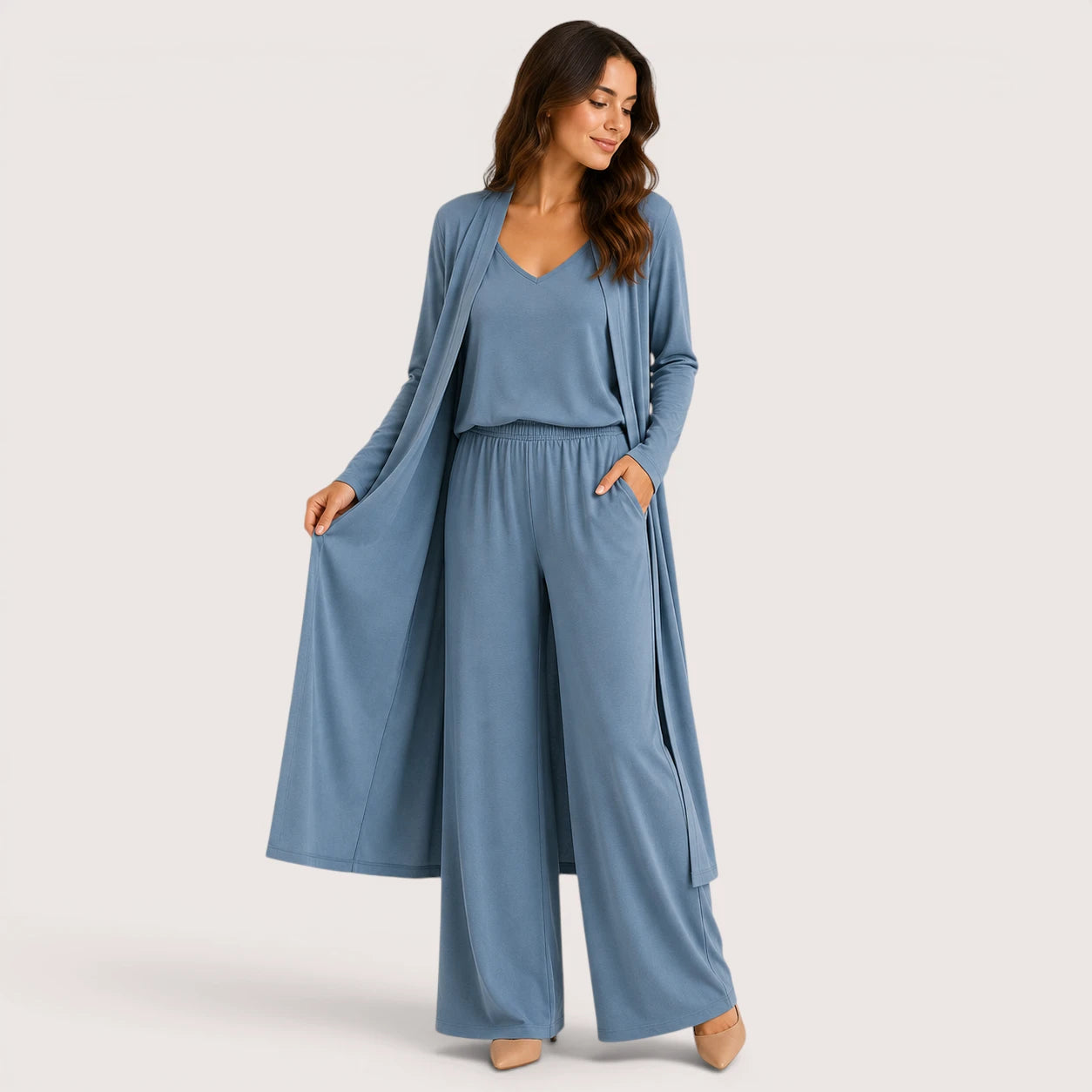 Serena | Women’s Three-Piece Set with Cardigan, Top and Trousers