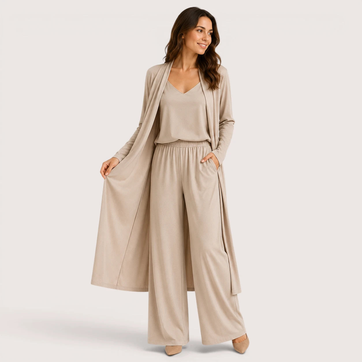 Serena | Women’s Three-Piece Set with Cardigan, Top and Trousers