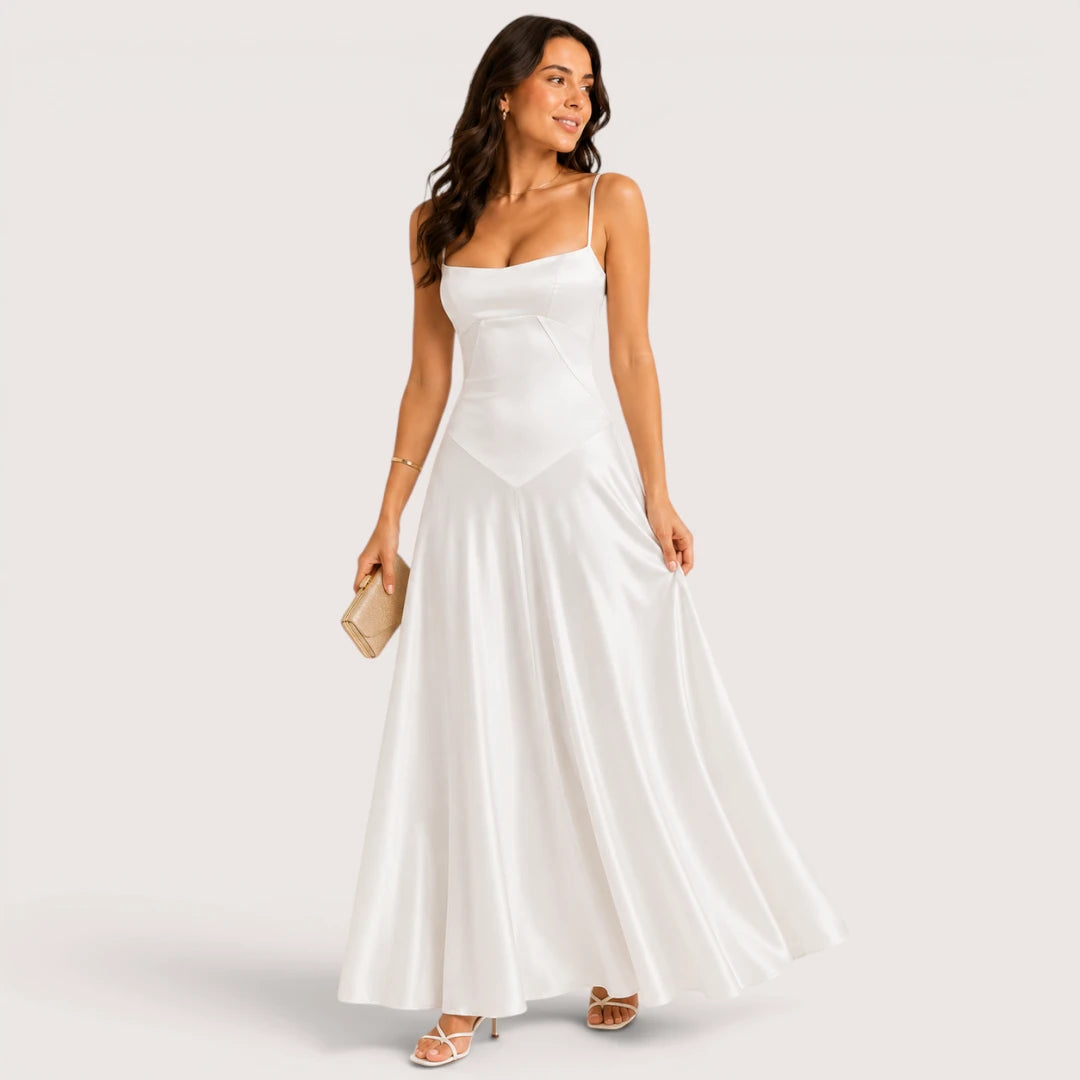 Amelia | Spaghetti Strap Maxi Dress with Fitted Bodice