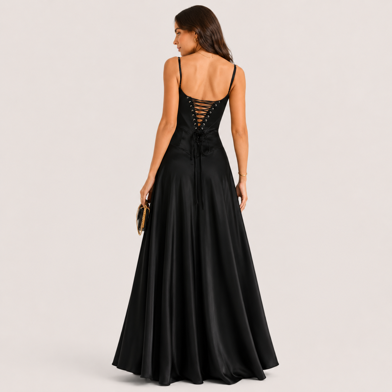 Amelia | Spaghetti Strap Maxi Dress with Fitted Bodice