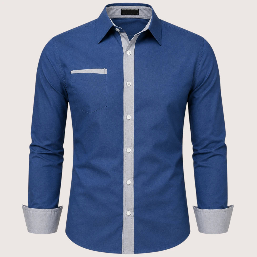 Veltrano | Men’s Collared Button-Up Shirt with Chest Pocket