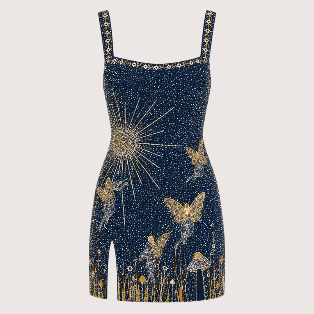 Lunavelle | Women’s Sleeveless Mini Dress with Front Slit