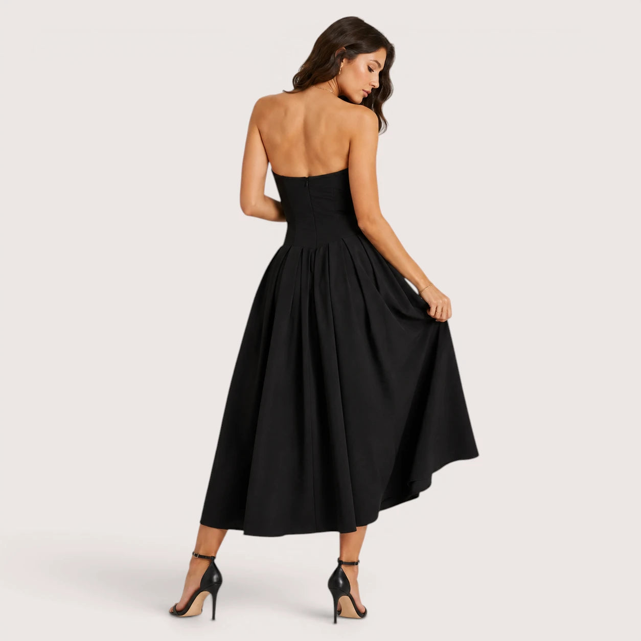Isabella | Women’s Strapless Sweetheart Neck Midi Dress