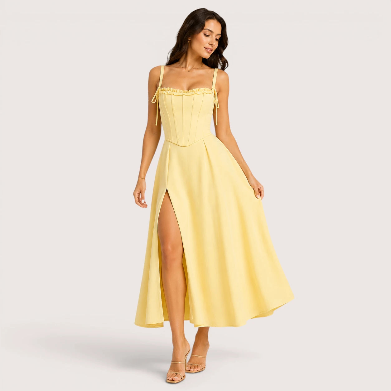 Isabella | Women’s Strapless Sweetheart Neck Midi Dress