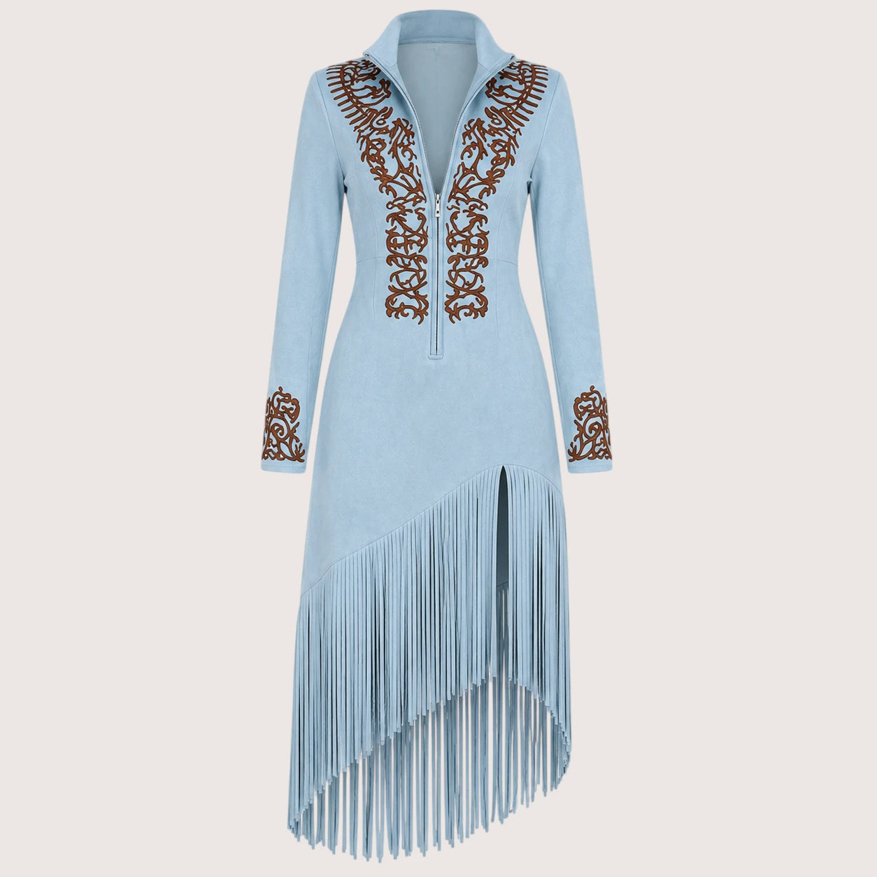 Lily | Women’s Long Sleeve Fringe Maxi Dress