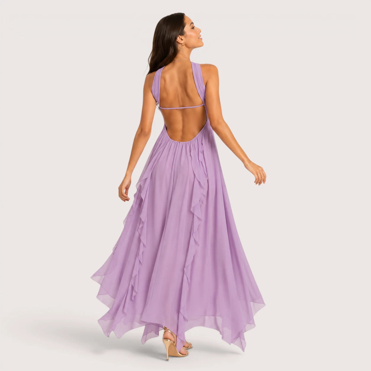 Sophie | Women’s Halter Neck Layered Maxi Dress