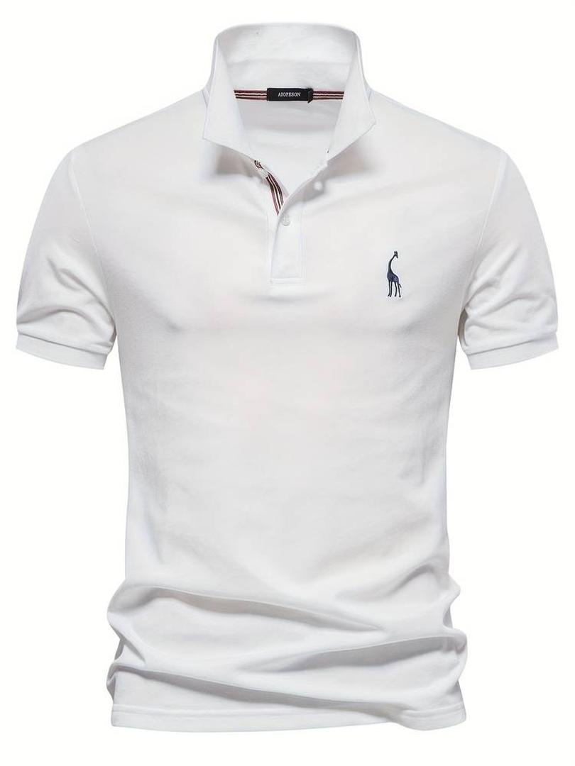 David | Men’s Button Placket Polo Shirt with Short Sleeve