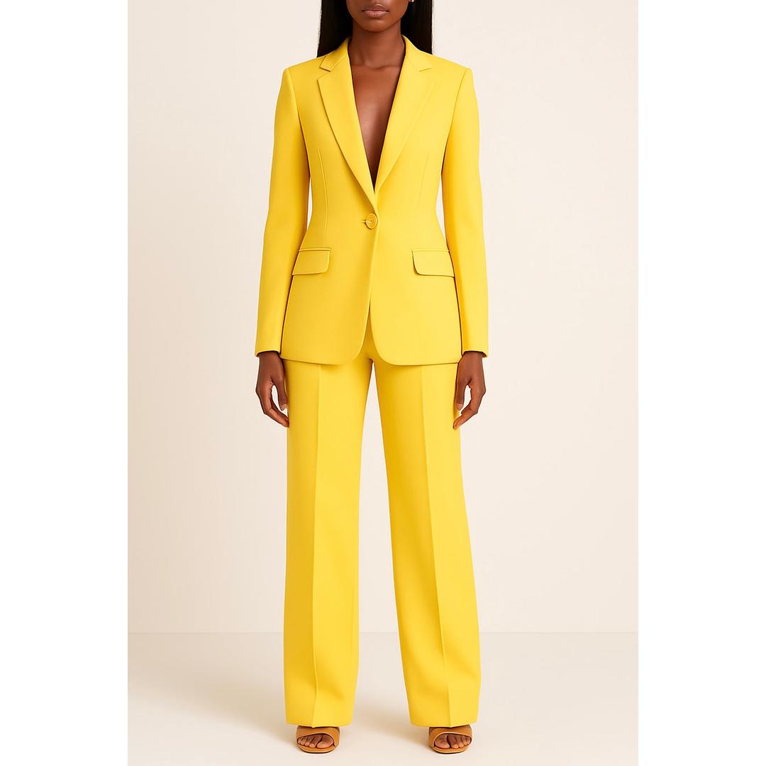 Monica | Women’s Single-Button Blazer and Wide-Leg Trousers Set