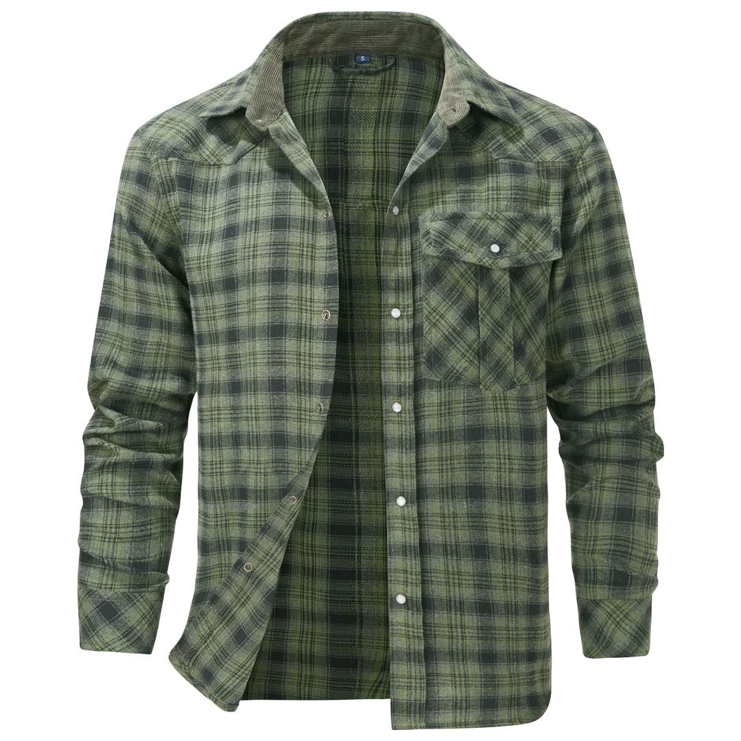 Logan | Men’s Plaid Flannel Button-Up Shirt