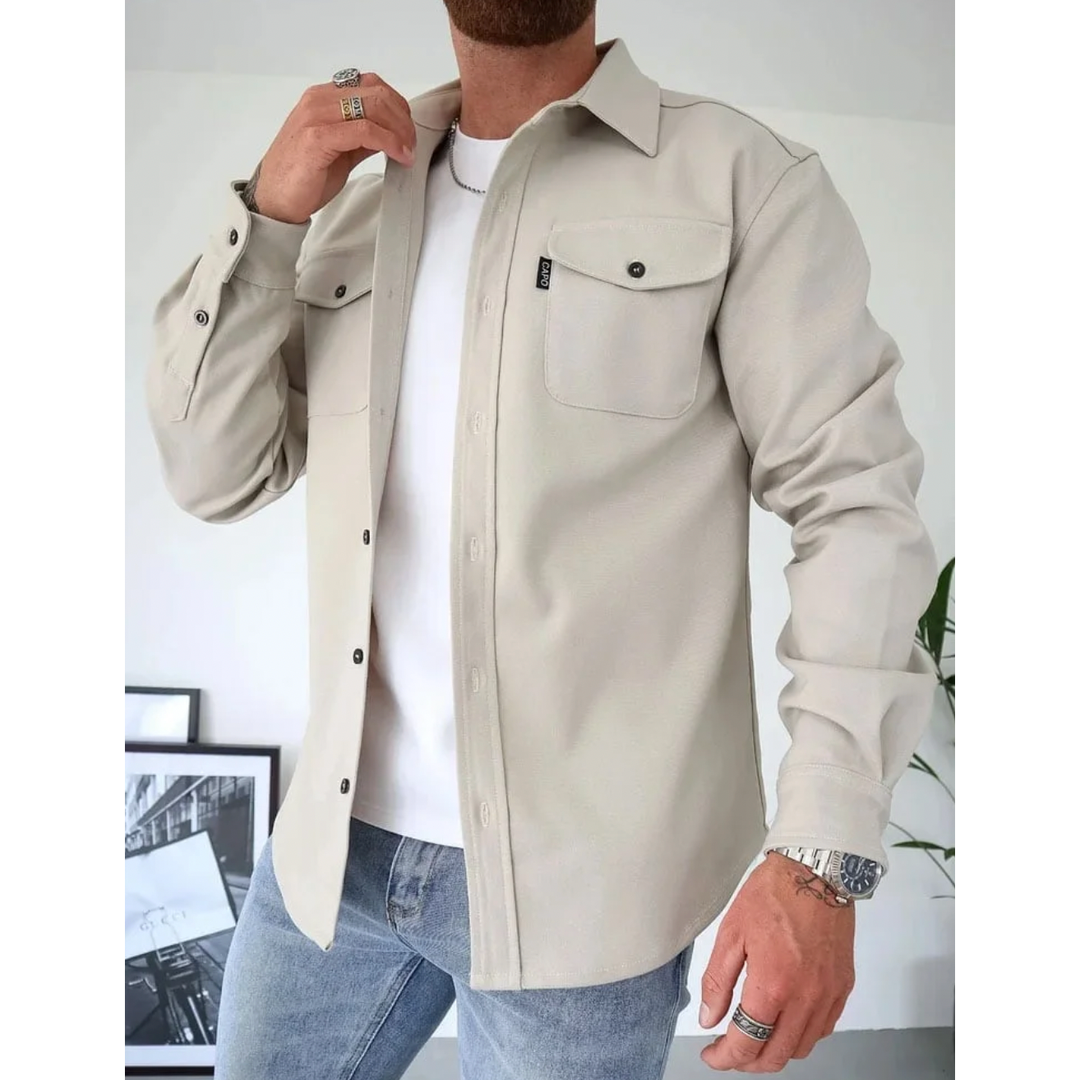 Henry | Men’s Long Sleeve Button-Up Shirt with Chest Pockets
