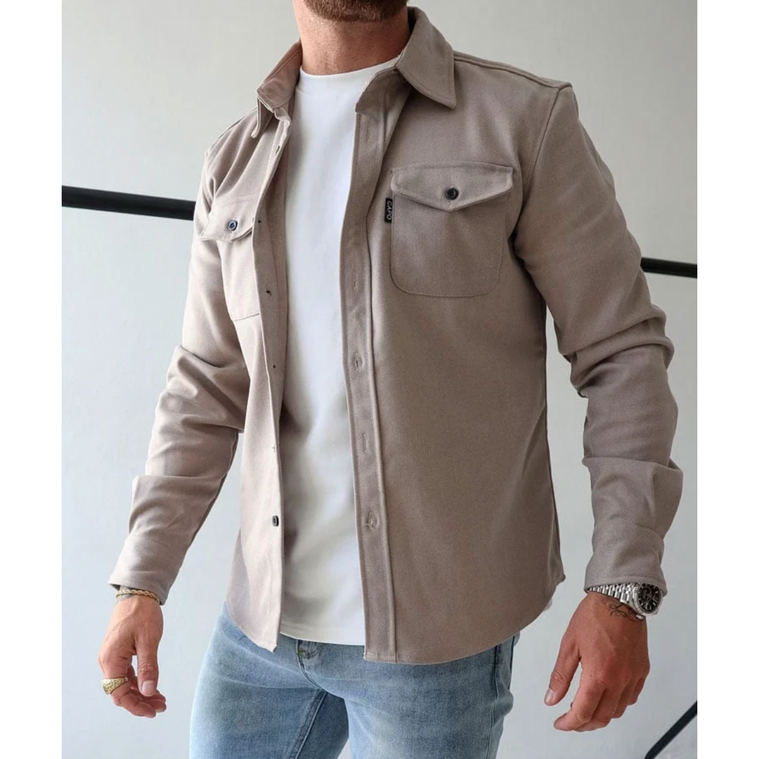 Henry | Men’s Long Sleeve Button-Up Shirt with Chest Pockets