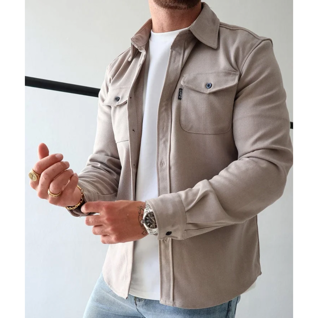Henry | Men’s Long Sleeve Button-Up Shirt with Chest Pockets