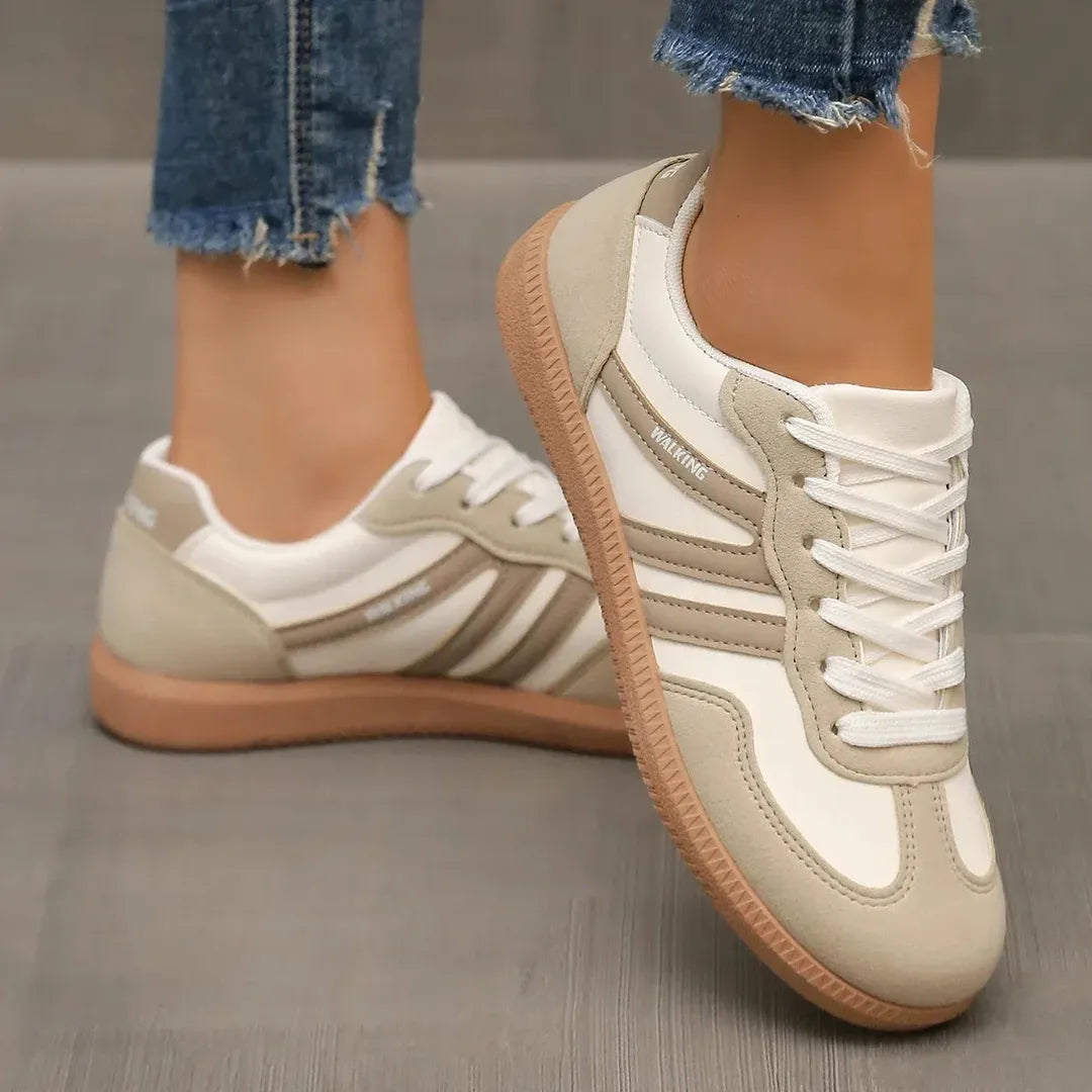 Zoe | Women’s Lace-Up Trainers with Contrast Stripes