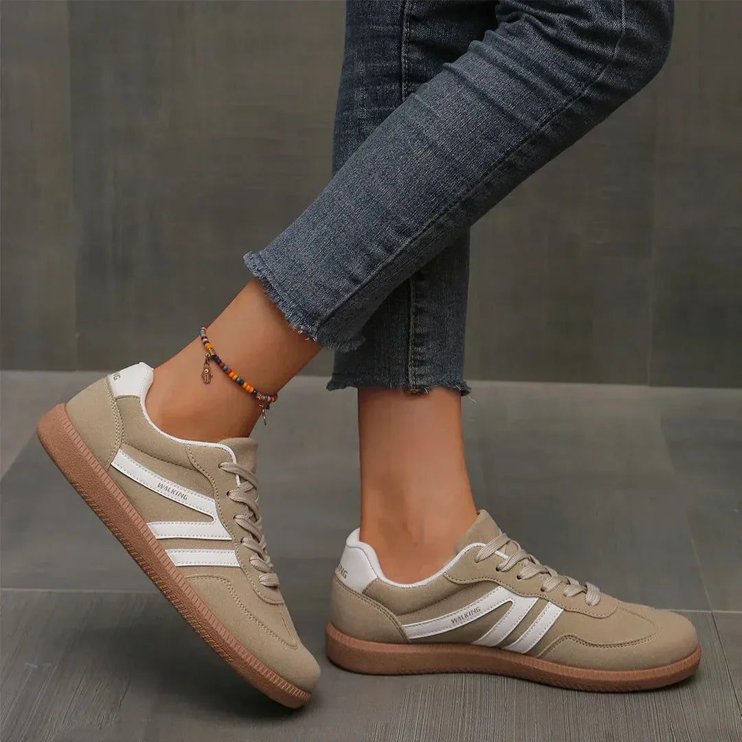 Zoe | Women’s Lace-Up Trainers with Contrast Stripes