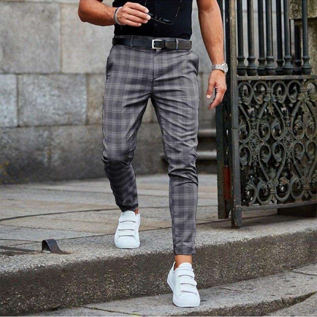 Aaron | Men’s Slim Fit Checkered Trousers