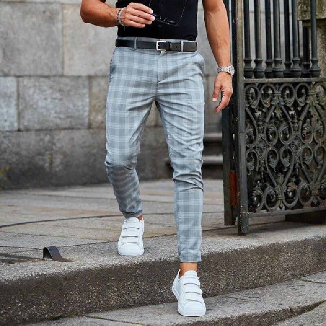 Aaron | Men’s Slim Fit Checkered Trousers