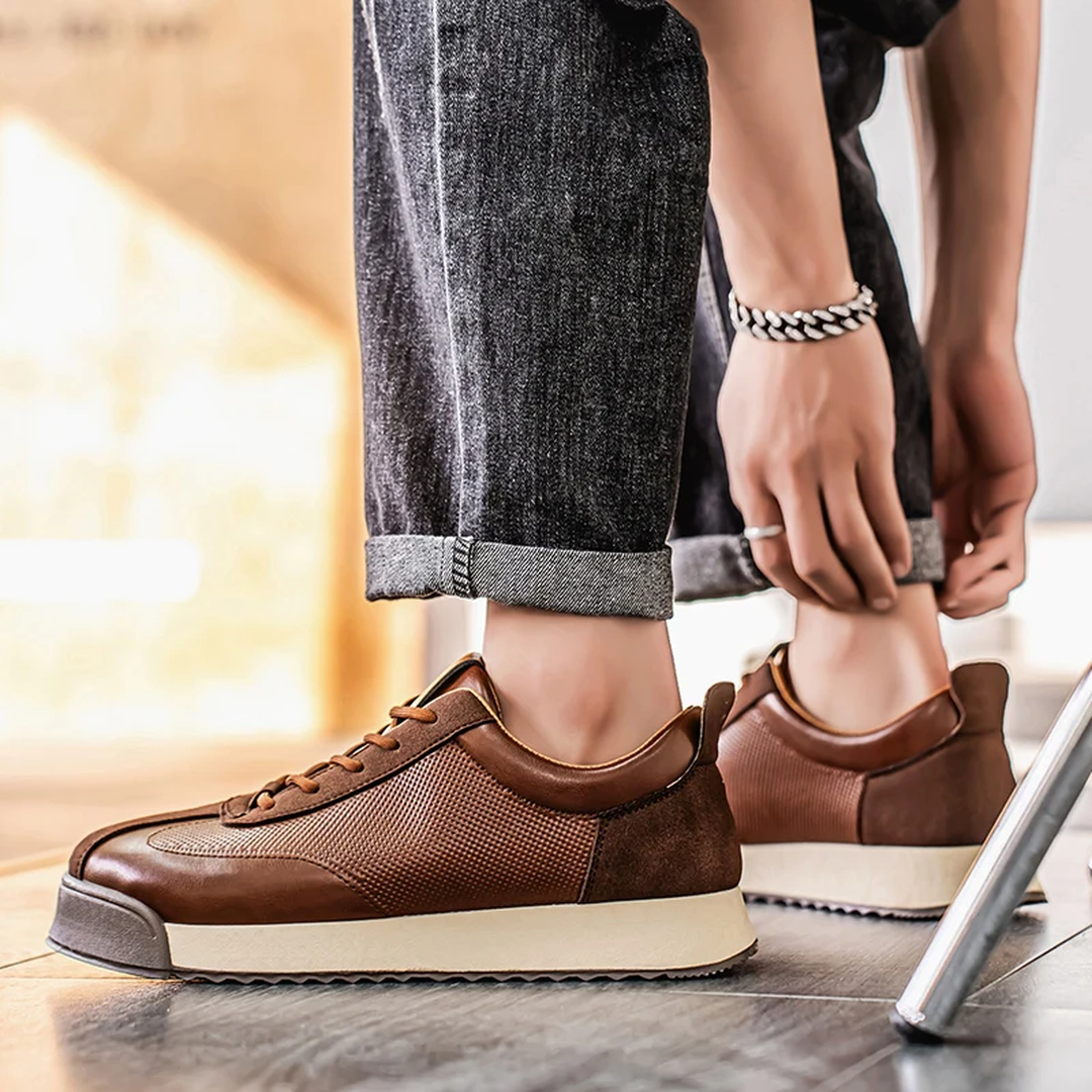 Luca | Men’s Lace-Up Trainers with Panelled Design