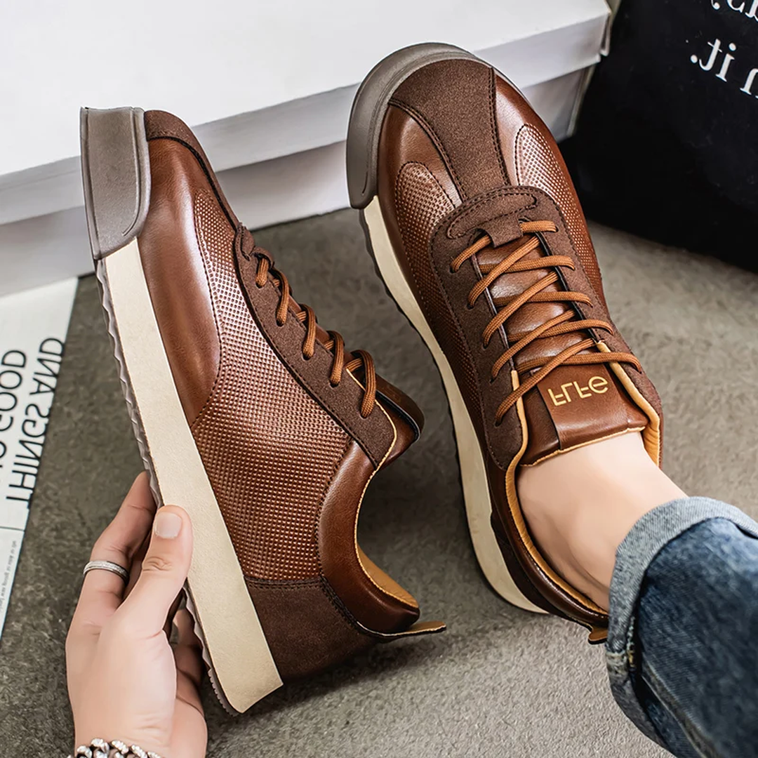 Luca | Men’s Lace-Up Trainers with Panelled Design