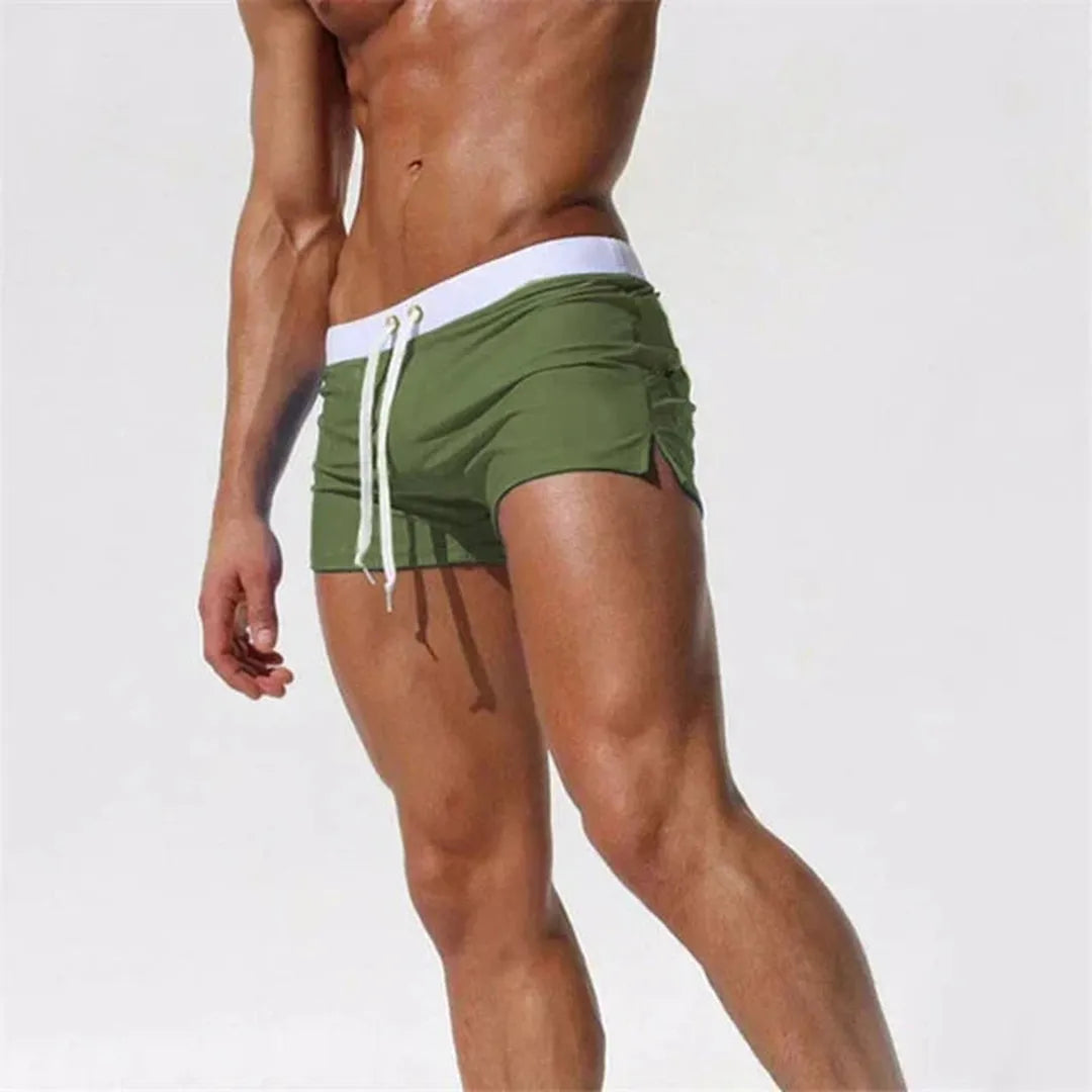 Caleb | Men’s Drawstring Swim Shorts with Side Stripe Detail