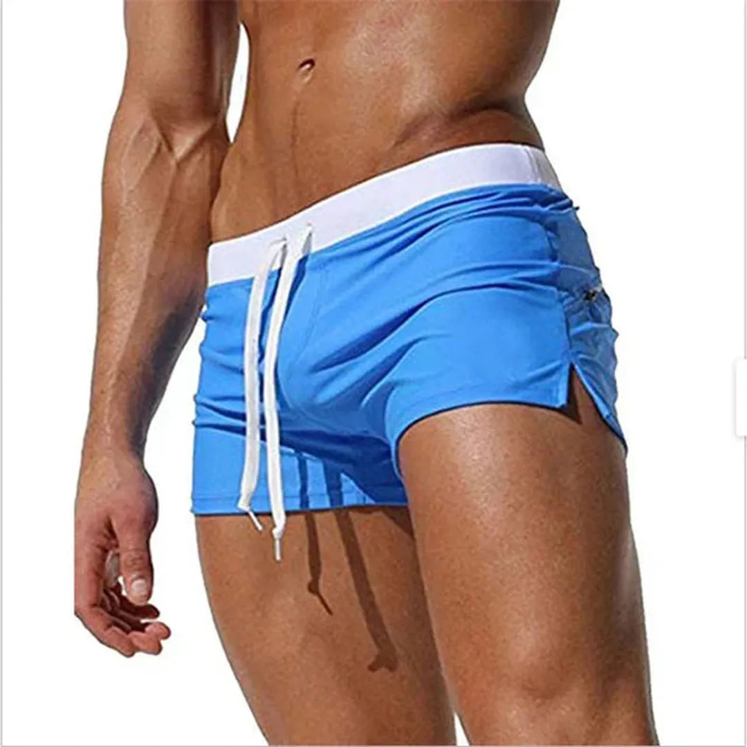 Caleb | Men’s Drawstring Swim Shorts with Side Stripe Detail