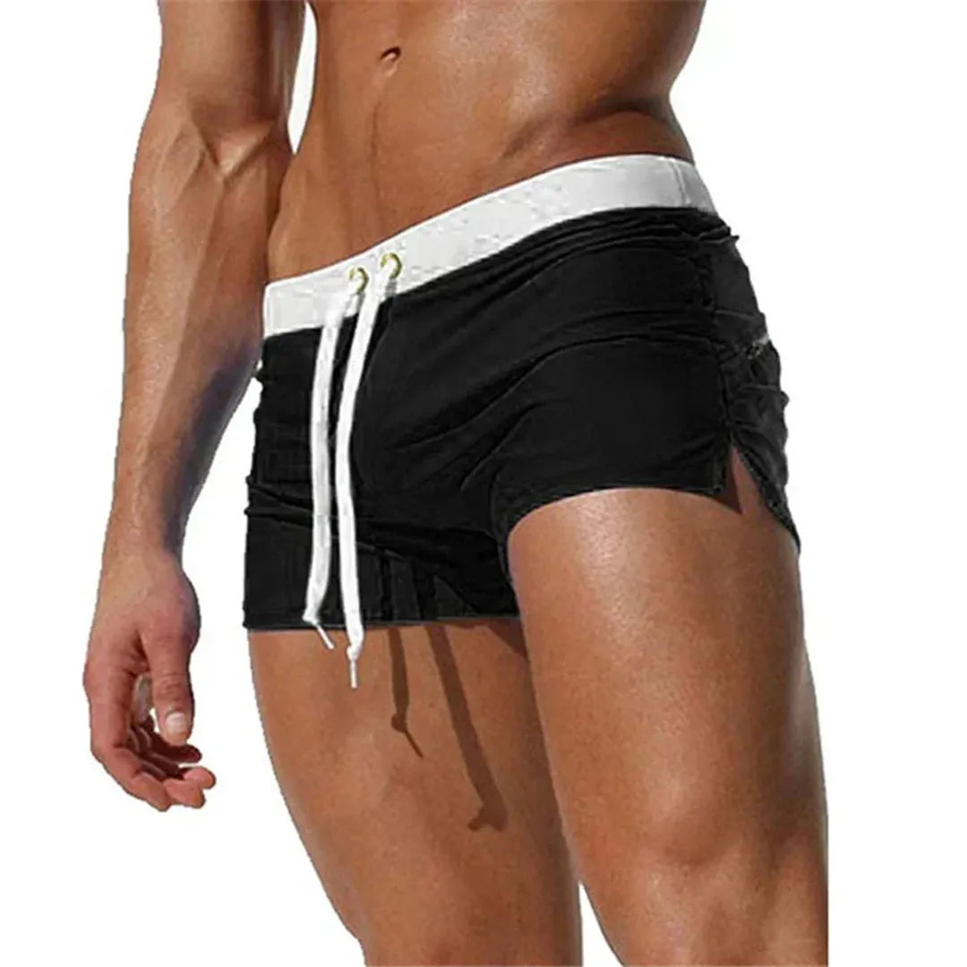 Caleb | Men’s Drawstring Swim Shorts with Side Stripe Detail