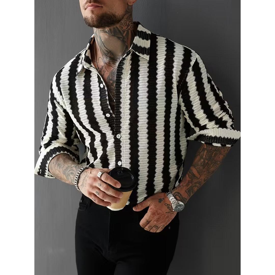 Men’s Striped Button-Down Shirt