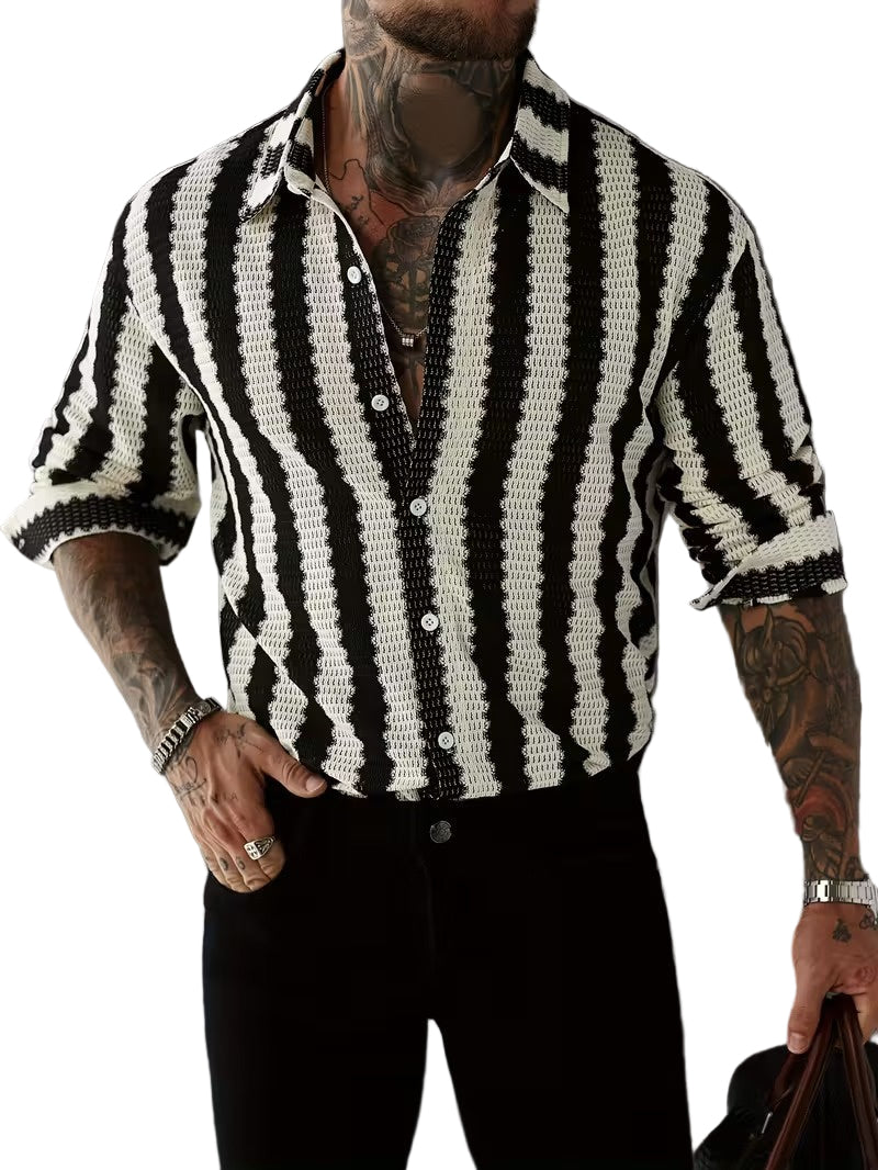 Men’s Striped Button-Down Shirt
