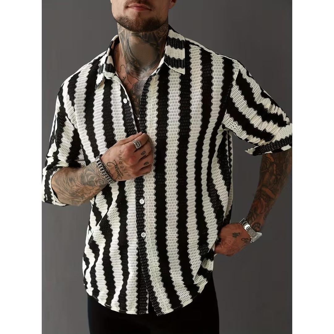 Men’s Striped Button-Down Shirt