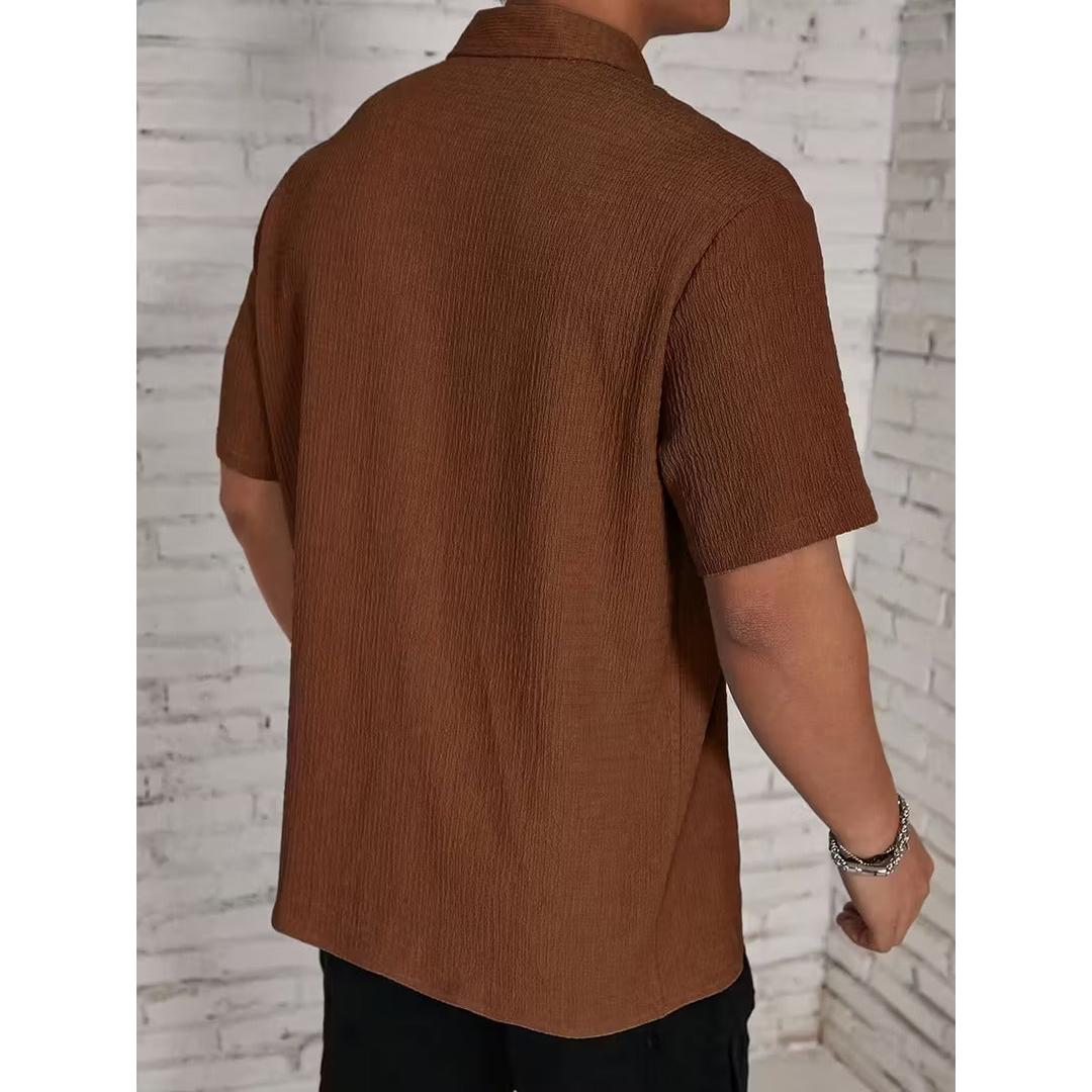 Men’s Short Sleeve Shirt with Textured Panels
