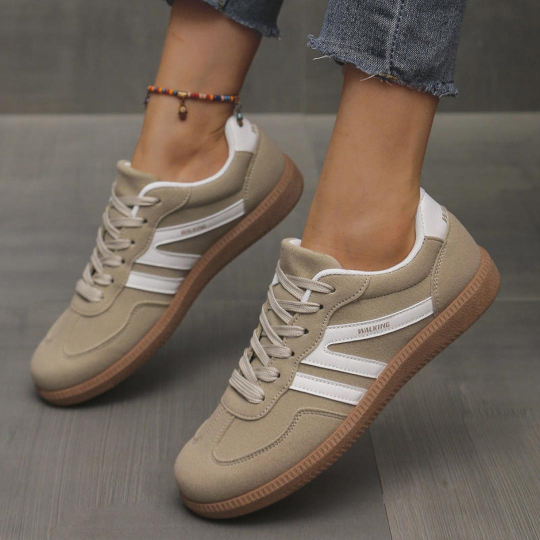 Zoe | Women’s Lace-Up Trainers with Contrast Stripes
