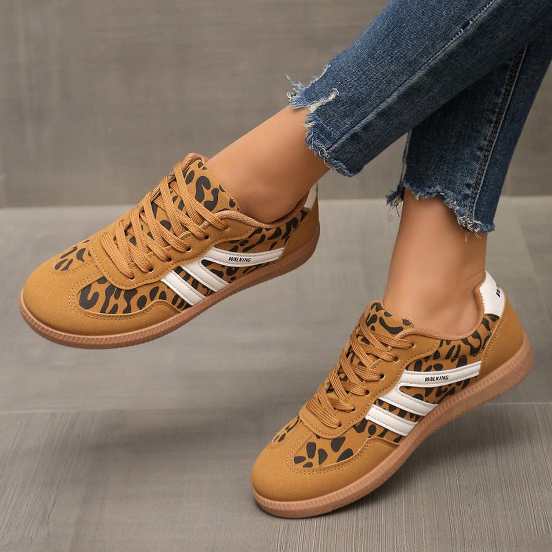 Zoe | Women’s Lace-Up Trainers with Contrast Stripes