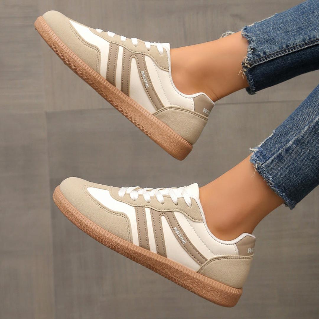Zoe | Women’s Lace-Up Trainers with Contrast Stripes