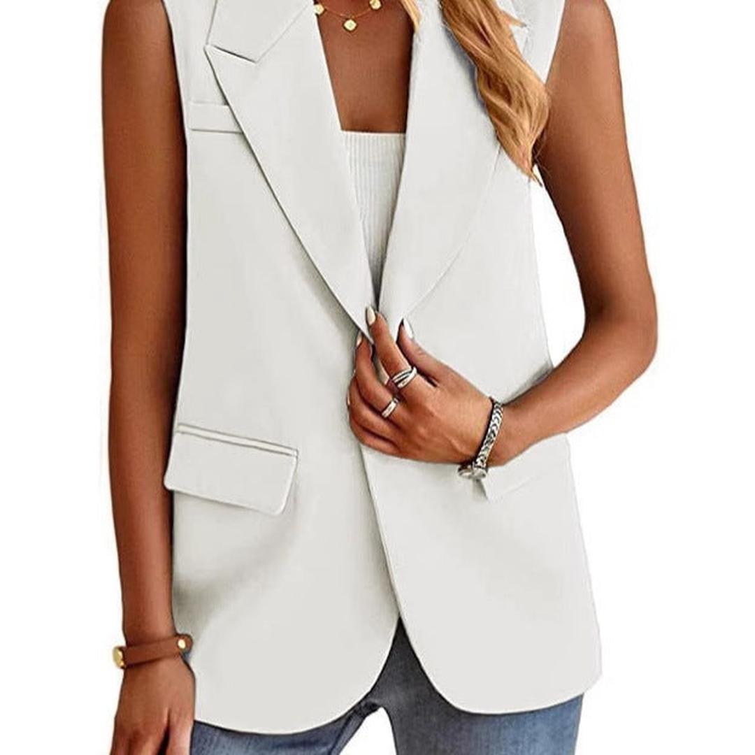 Freja | Women’s Sleeveless Blazer Vest with Notch Lapel
