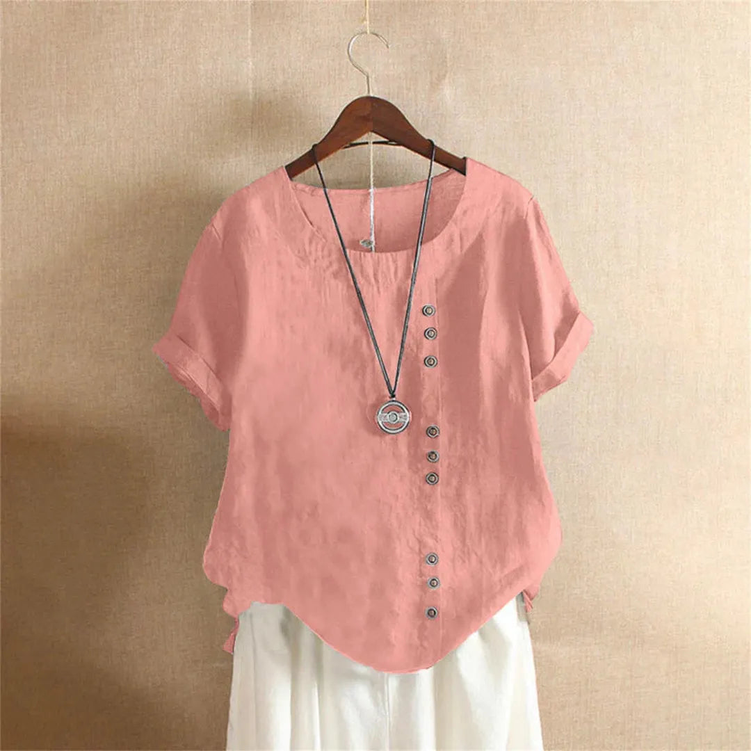 Lydia | Women’s Short-Sleeve Blouse with Round Neck