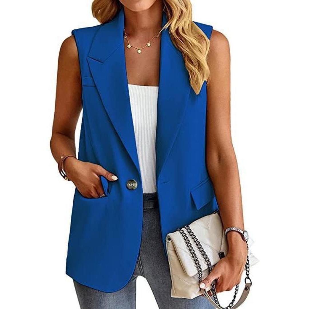 Freja | Women’s Sleeveless Blazer Vest with Notch Lapel