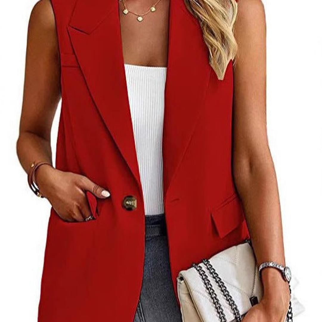 Freja | Women’s Sleeveless Blazer Vest with Notch Lapel