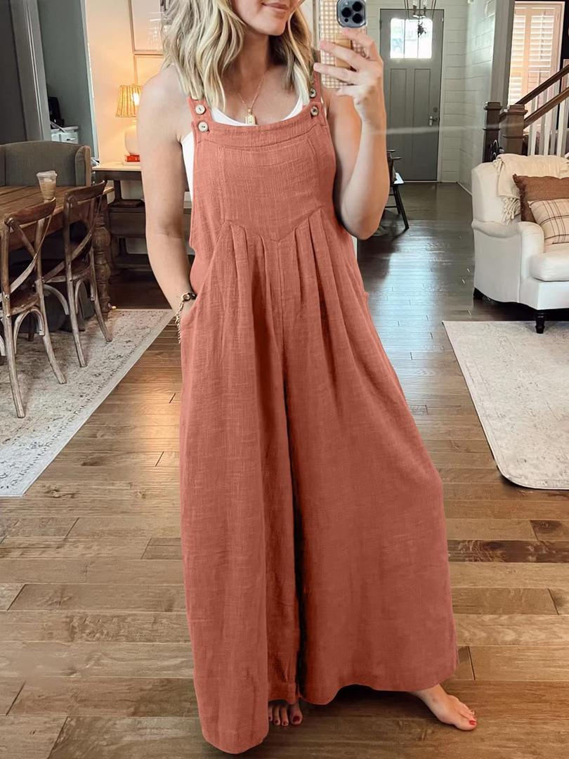 Solmira | Wide-Leg Jumpsuit with Adjustable Strap Buttons