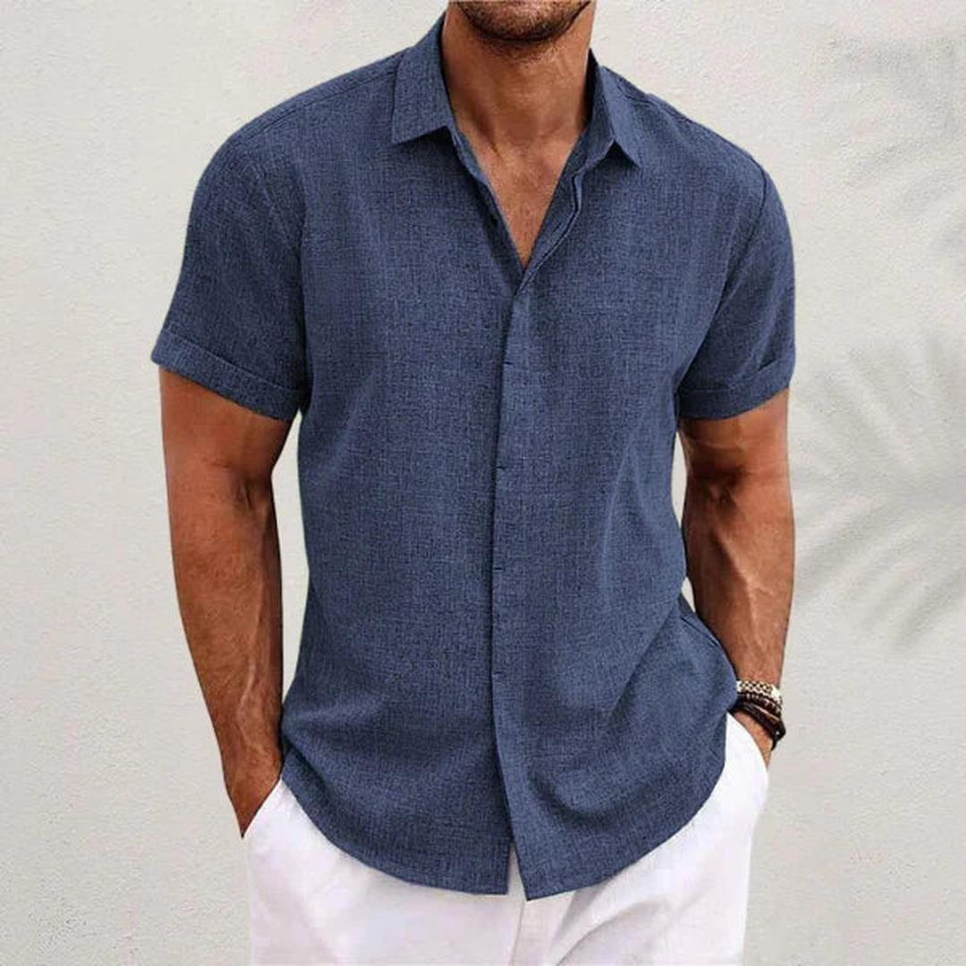 Ryan | Men’s Linen Button-Up Shirt with Short Sleeve