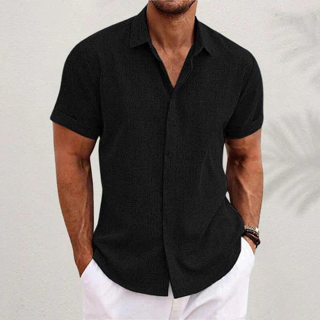 Ryan | Men’s Linen Button-Up Shirt with Short Sleeve